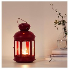 LANTERNA PORTACANDELA IN METALLO E VETRO 21 CM