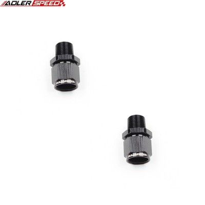 US 2PCS -10AN Female To 1/8'' NPT Male Straight Swivel Fuel Fitting Adapter Black