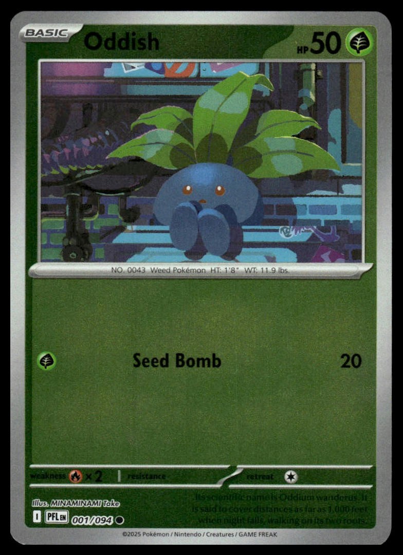 Oddish ME02: Phantasmal Flames #001/094 Reverse Holo NM