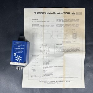 ATC 319B Solid-State Time Delay Relay 5amp 120/240 vac 1/10 hp/120 vac w/ Manual