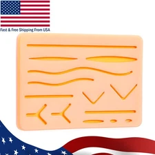 Medical Skin Suture Practice Silicone Pad Wound Simulated Surgical Training Kit