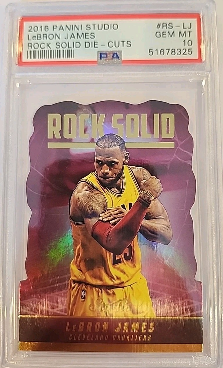 2016 Panini Studio Lebron James Rock Solid Die - Cuts PSA 10