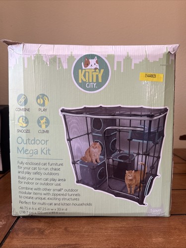 Portable Cat Playpen with Cubby Cubes Kitty City Outdoor Mega Kit