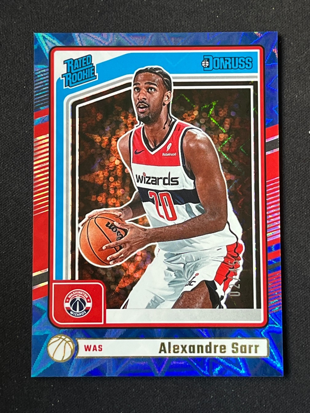 Alexandre Sarr 2024-25 Panini Donruss Rated Rookie Blue Explosion 02/45 #215