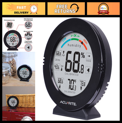Pro Accuracy Temperature & Humidity Gauge with Alarms - Indoor/Outdoor Monitor