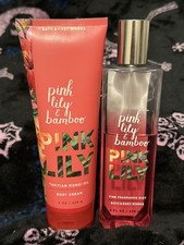 Bath  Body Works Pink Lily  Bamboo: Fine Fragrance Mist  Body Cream