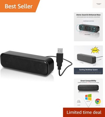 Upgraded] USB Computer /Laptop Speaker with Stereo Sound & Enhanced Bass, Por...