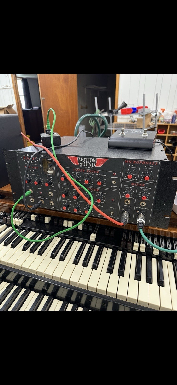 Motion Sound R3-147 Rackmount Leslie Speaker Real Rotating Horn Excellent VIDEO