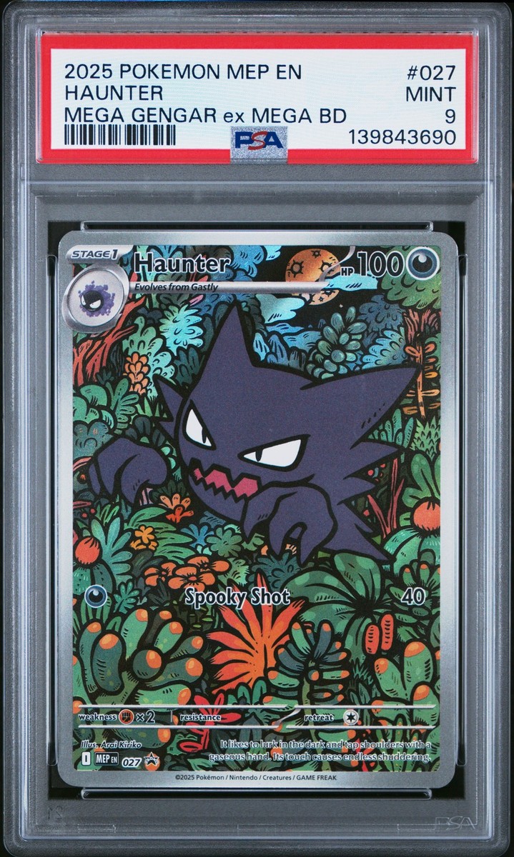 PSA 9 Haunter Illustration Rare #027 2025 Pokemon Mep Black Star