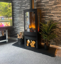 Black Fireplace Hearth  | FREE & FAST DELIVERY | SAWN OR RUSTIC EDGE | ONLY £130