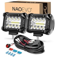NAOEVO 4 Inch LED Pod Lights, Spot Flood Fog/Driving/Off 4 INCH, White
