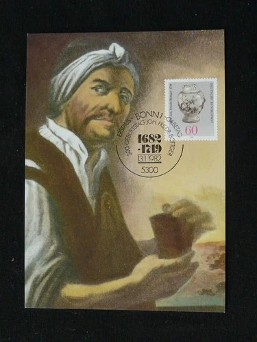 art porcelain Johann Friedrich Bottger maximum card Germany ed. Maxiphil 1982