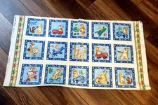 VINTAGE PRINT Michael Miller Fabrics Cotton Panel BUNNIES AT PLAY CX3132