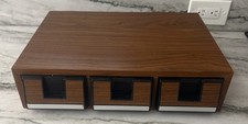 VINTAGE 3 Drawer/42 Tape Faux Wood Tape Organizer Storage Box