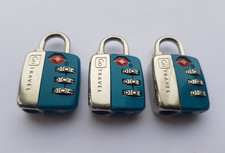 3 x GO TRAVEL TSA APPROVED COMBINATION LUGGAGE LOCKS - TURQUOISE GREEN