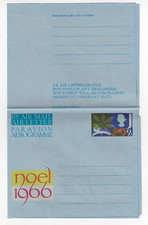 GREAT BRITAIN / UK Postal Stationery -  AEROGRAMME ~ NOEL / CHRISTMAS  NEW 1966