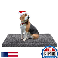 Washable Dog Bed Mat Ultra Soft Crate Pad Comfy Fluffy Pet Kennel Beds Sleep