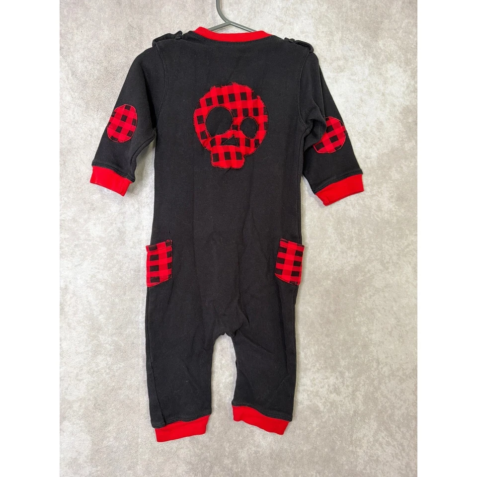 Детский комбинезон Spencers Mommy & Me 18-24 М с черепом буйвола в клетку готический - Изображение 4 из 4
