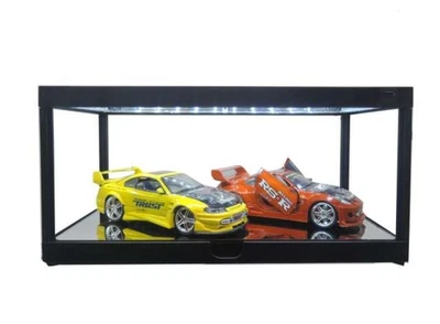 TRIPLE9 Vitrine schwarz + Beleuchtung Schaukasten für z.b. 1 x 1/18 Modellauto - Bausatz