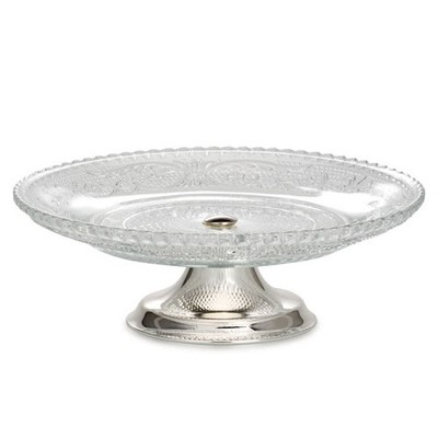 Konfektschale Glas Versilbert 15cm Pralinenschale Silber Hochglanz Fußschale