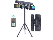 Stage Light System Set LED Derby Par Light DMX Remote Party DJ Light w/Stand Bag