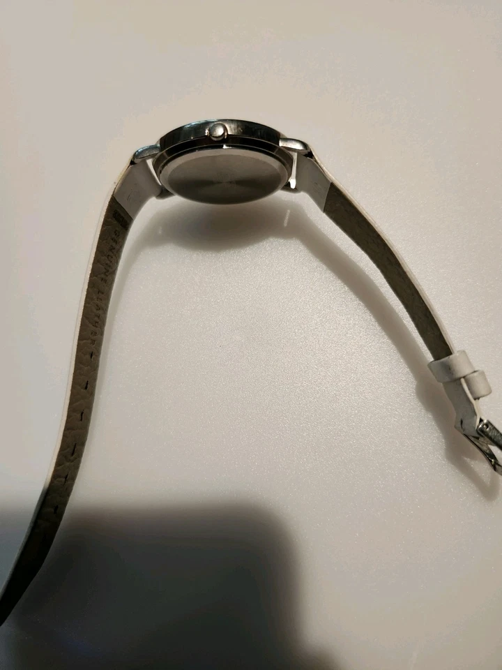 Престиж медицинский зуб тематические наручные часы, серебристый тон, чехол белый кожаный ремешок - Изображение 2 из 4