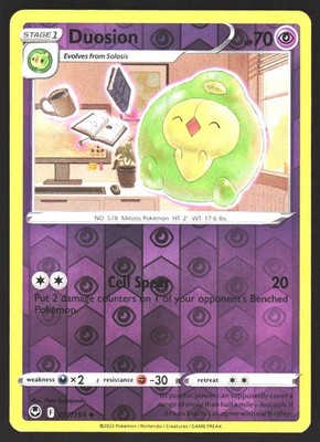 Duosion 077/195 Uncommon Silver Tempest Pokemon Reverse Holo Lightly Played