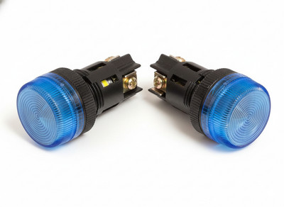 NPL-22 ATI Blue LED Pilot Indicator Light 22mm 220V AC Replaceable Lamp (2PCS)