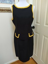 Vintage 90's APPRAISAL Women's Dress Black and Yellow Sleeveless Dress Sz 10 EUC