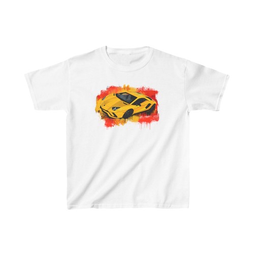Yellow Lamborghini Aventador Kids Heavy Cotton™ Tshirt - Picture 4 of 21