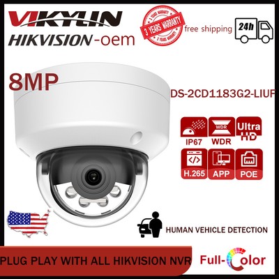 8MP Vikylin-Hikvision OEM DS-2CD1183G2-LIUF ColorVu Dome 4K Security IP Camera 