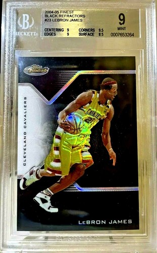 LeBron James [Black Refractor] #23 2004 Finest card