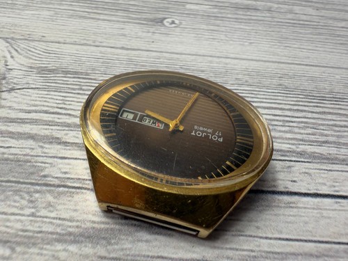 Vintage Poljot Stadium Soviet Mens Mechanic Wristwatch Calendar USSR - Picture 8 of 11
