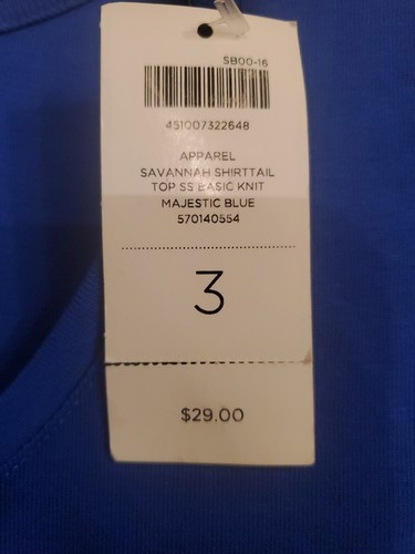 Chico's The Ultimate Tee Savannah Shirttail New Size 3 Blue - Picture 3 of 8