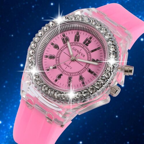 Fashion Band Sport Men Women Wrist Watch Led Backlight Crystal Quartz Silicone - Picture 19 of 21