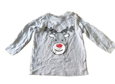 Kinder Baby Jungen Shirt Langarm Weihnachten Gr. 80 Rentier grau dopodopo