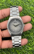 Seiko Automatic Gray Texture Dial 17 Jewels Wrist Watch For Men's Japan