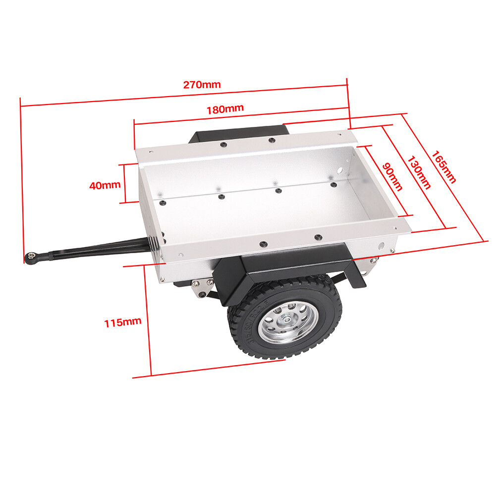1 jeu de remorques de Camping en métal pour voiture sur chenilles 1/10 RC Traxxas TRX4 Defender AXIAL SCX10 RC4WD RTG KM, accessoires  26