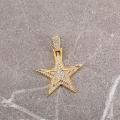 2.00 Ct Round Cut Real Moissanite FIVE STAR Pendant 925 Sterling Silver