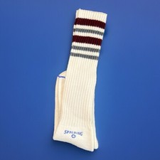 Vtg Spalding Long Crew Socks Orlon Acrylic Sports Basketball 9-11 80's USA NOS
