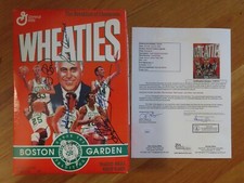 LARRY BIRD AUERBACH HAVLICEK BOB COUSY JO JO WHITE signed CELTICS WHEATIES JSA
