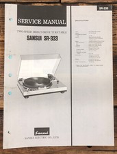 Sansui SR-333 Giradischi/Giradischi Manuale di servizio *Originale*