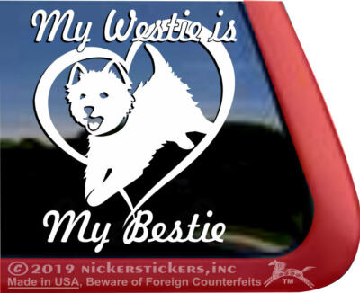 Sticker Bestie Westie My Westie Is My Bestie Dog Car Window Decal