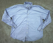 Brooks Brothers Shirt Men's Extra Large Blue White Houndstooth Check Regent