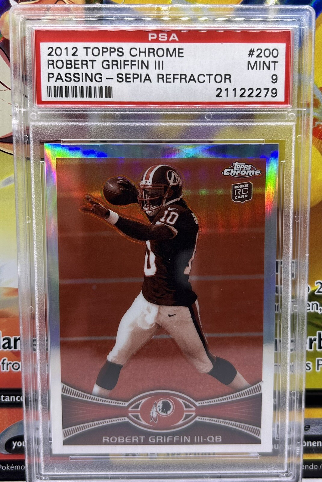 2012 Topps Chrome #200 Robert Griffin III Sepia Refractor /99 PSA 9 Redskins
