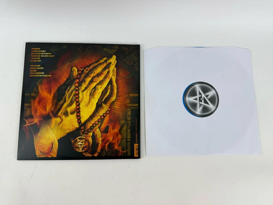Signed Anthrax Worship Music Vinyl LP Blue Foto 4 de 4