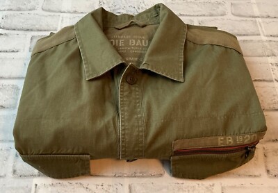 Eddie Bauer Men s Tall L Standard Issue Military Green Button Up Long Sleeve