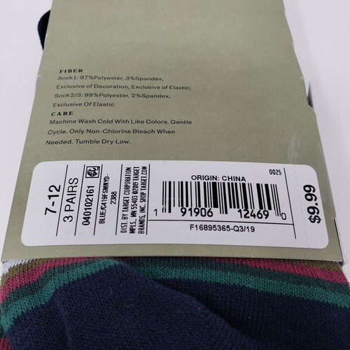 Goodfellow 9 Pairs Mens Crew Socks Sz 7-12 Black Gray Red Navy Blue Green New - Picture 5 of 5