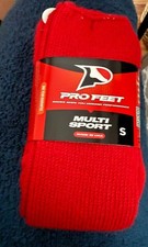 Pro Feet Multi Sport BRAND NEW Socks red/scarlet Boys Girls Size Sm 7-9