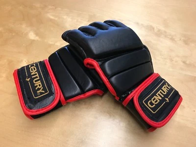 Century Gold Label Mixed Martial Arts (MMA) Gloves Black/Red Size Large New